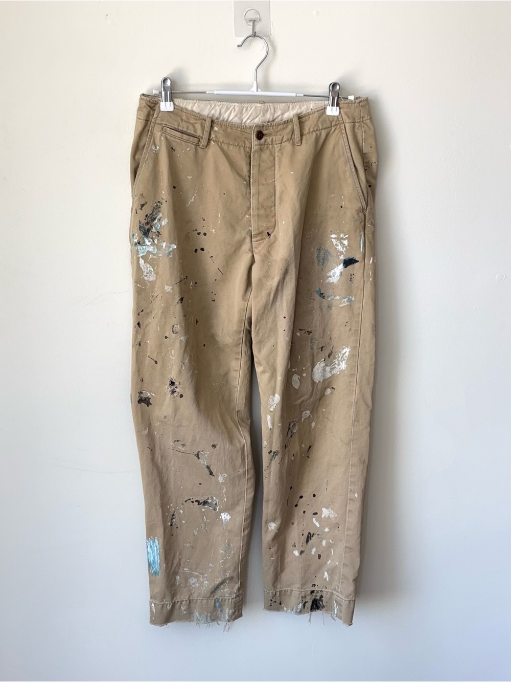 Polo Ralph Lauren Size 31 Paint Spatter Distressed Military Khaki Chino Pants